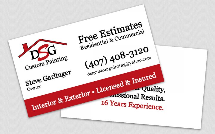 Project DSG Custom Painting Painting Company Business Card